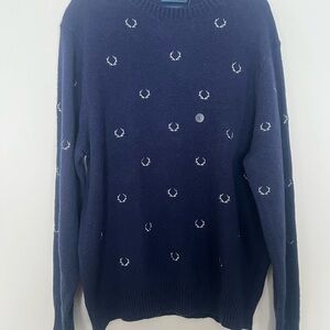 Nwt Biltmore Embroidered Crewneck Sweater Antler  Lambswool Blend Men's L Grampa